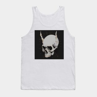 Monotone Illustration of Skull Tank Top